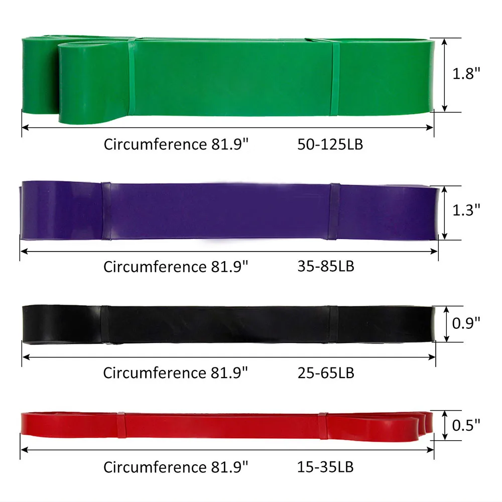 100% natural latex resistance band set powerlifting strength exercise bands pull up assist bands for men and women