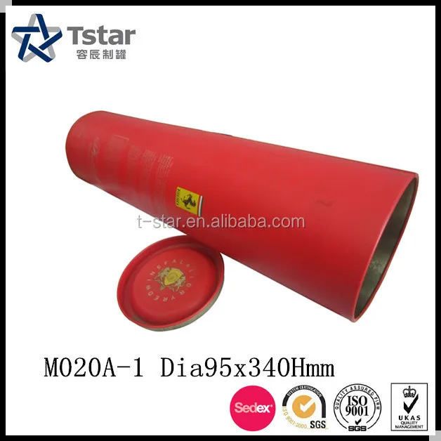 wine gift tin wholesale/metal cylinder wine box