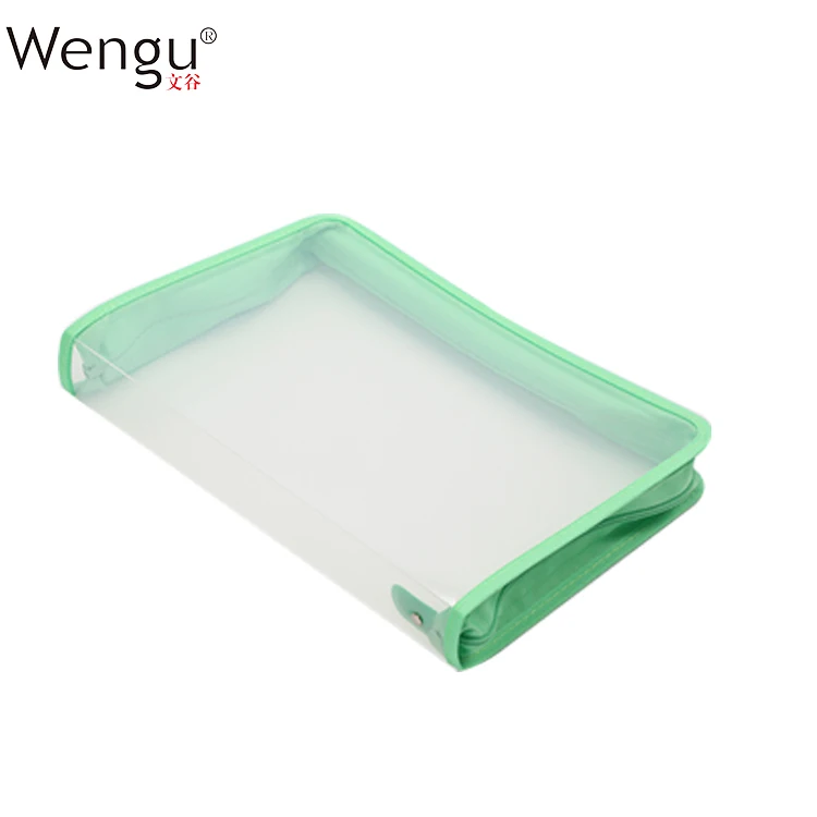  Печатная компания Wengu оптовая продажа высококачественный прозрачный водонепроницаемый полипропиленовый саржевый держатель на молнии для шитья канцелярских