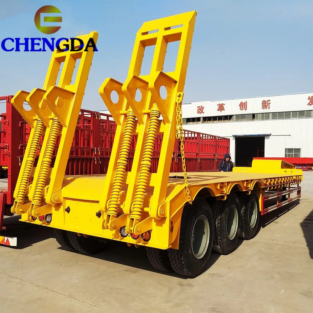 3 Axles Mechanical Low Bed Semi Trailer Lowboy Lowbed Trailer For Sale