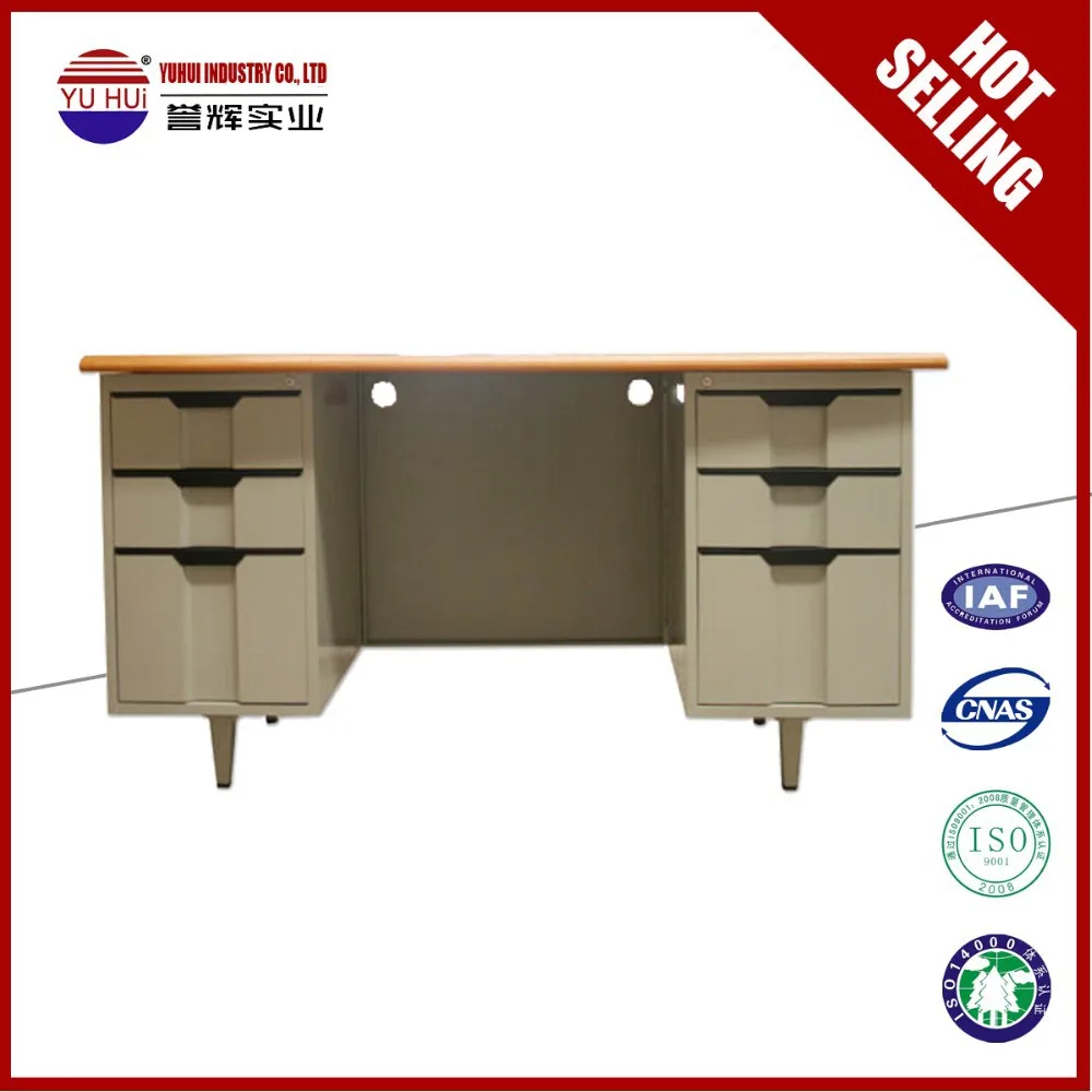 
double pedestal office desk with drawers with knock down structure 