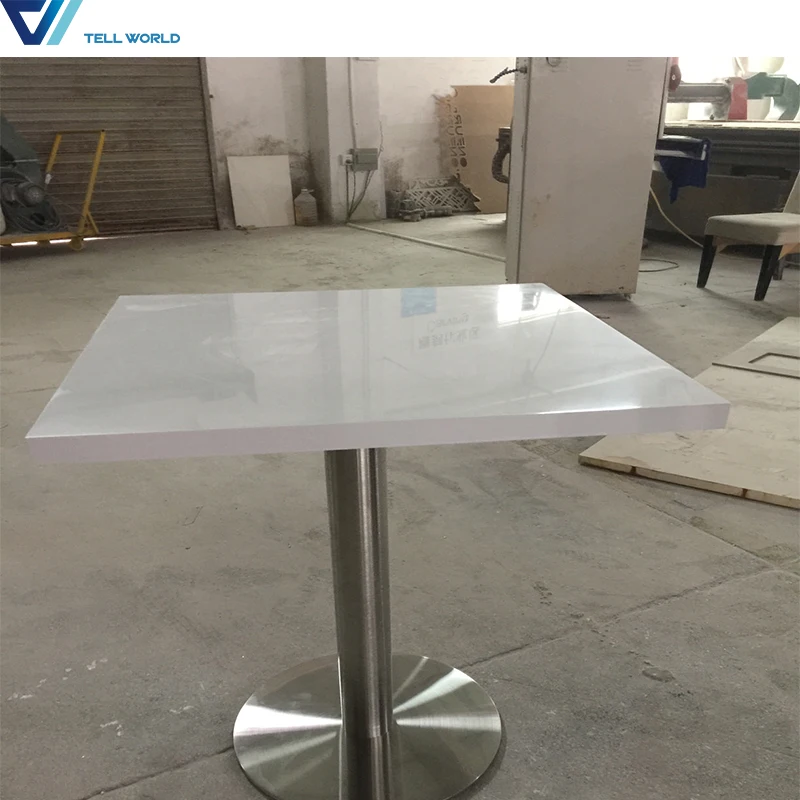 
Fast food chinese acrylic solid surface restaurant dinning table and chairs 