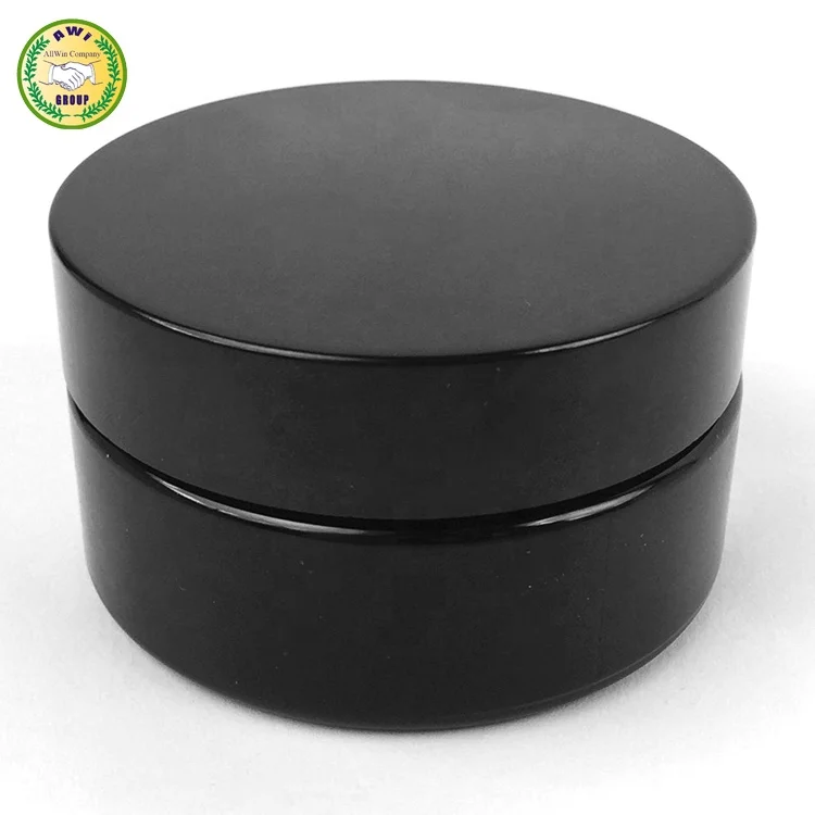 Uv glass jar Dark violet black straight side cosmetic cream bottle jar flat screw lid glass wide mouth open 50g 100g 200g 250g