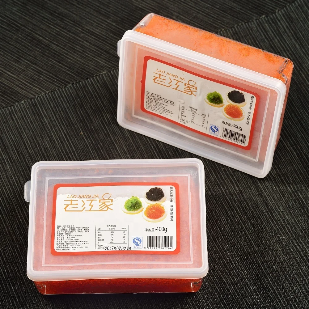 
FROZEN SEASONED FLYING FISH ROE Original factory tobiko 