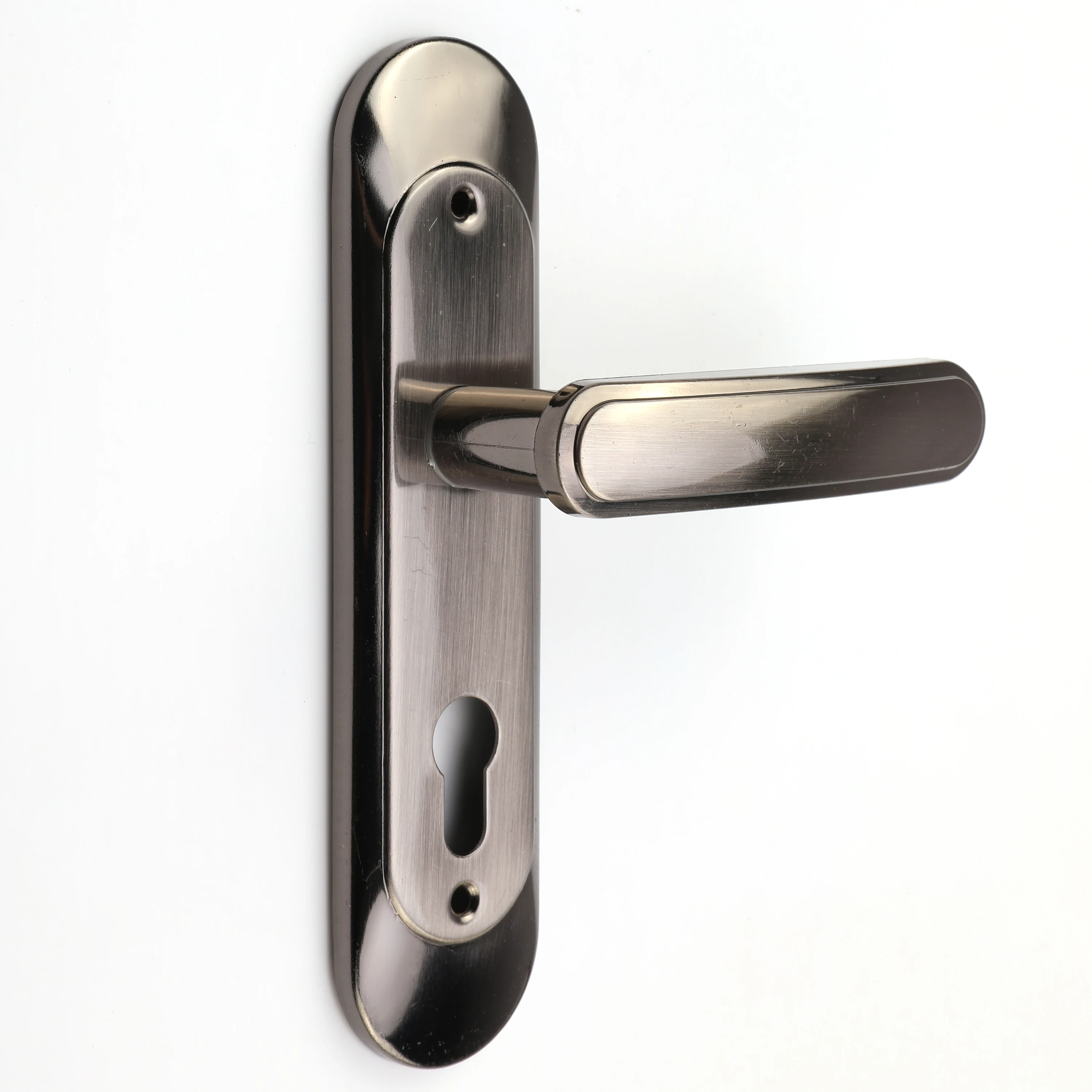 middle size doorlock plastic handle on iron plate handle lock door lock door handle lock set