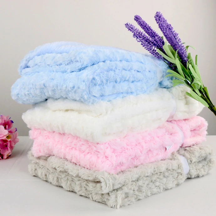 Polyester blanket coral fleece baby blanket mink faux fur baby security blanket