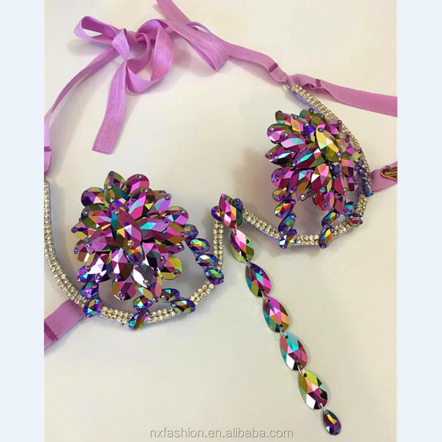 2018 Carnival Costumes New Designs Customized Sex Brazilian Bling Bling Carnival Wire Bra Frame