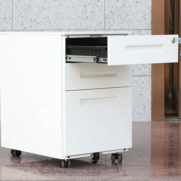 Commercial metal office furniture 3 drawer steel pedestal mobile movable filing storage cabinet kabinet