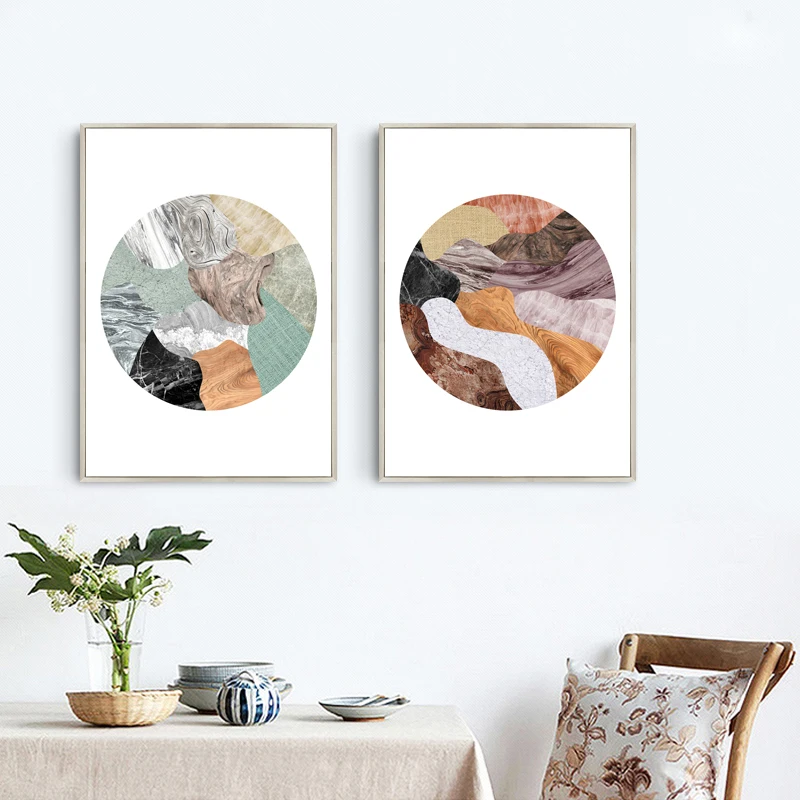 
Low Moq HD Geometric Nordic Abstract Canvas Print Painting Wall Art Picture Decoration For Bedroom 