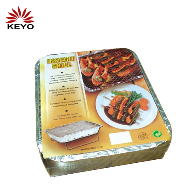one time use bbq grill Instant grill disposable aluminium foil bbq grill pan