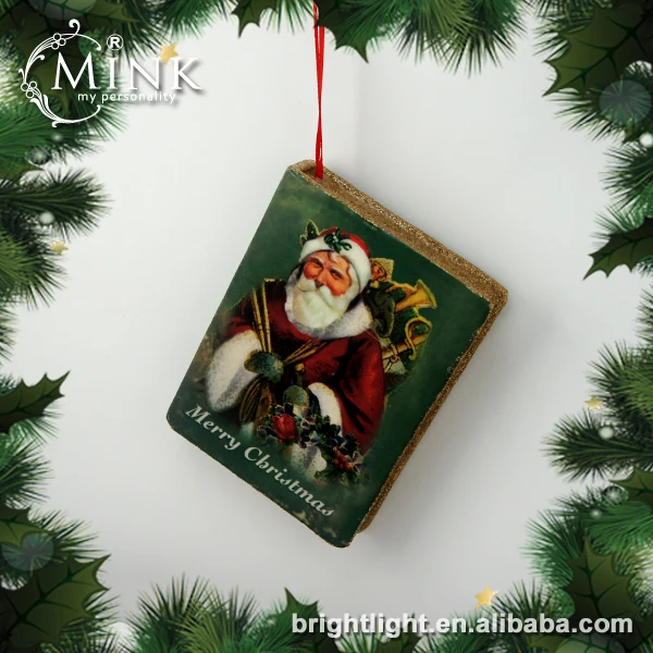Styrofoam Decoupage Santa Book Christmas Ornament