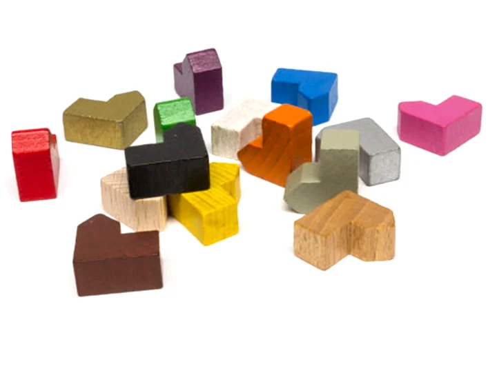 Custom Multi Color Wooden Meeple Game Card Game Mini Vehicle Shape Meeple Colorful Mini Wooden Meeple for Board Game