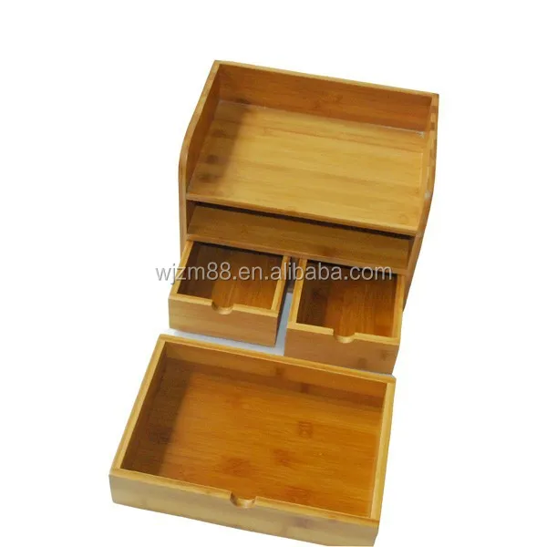 bamboo desktop organizers with drawers, wooden cosmetic organization wholesale