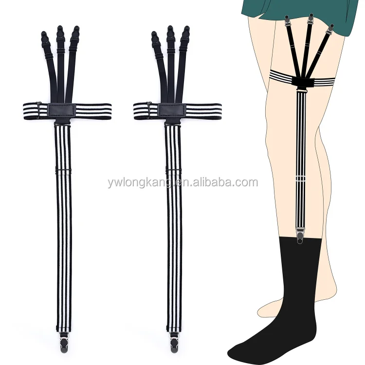 Factory hot sale Mens Shirt Stays Garters Belt Holders with Non-slip Locking Clamps