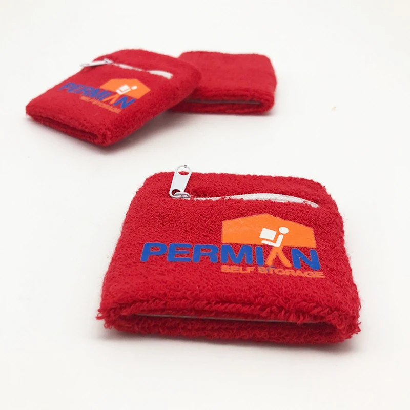 Пользовательский производитель, спортивный дизайн логотипа, браслеты, повязка с карманом на молнии