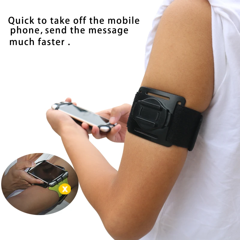 
2020 OBSHI sport armband Mobile Phone Sport Wrist Bag 360 Rotatable Easy Mount Phone Armband 