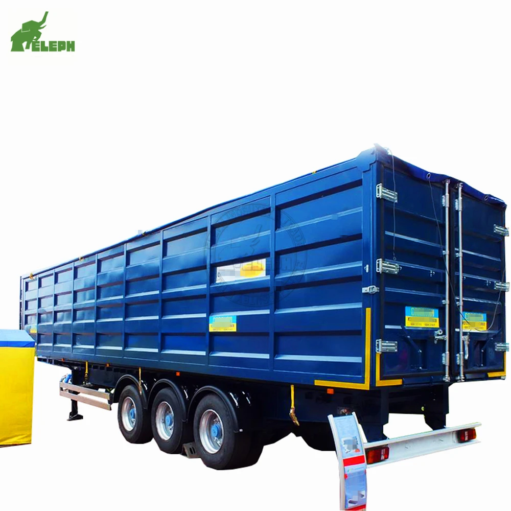 3 Axle Cargo Long-distance Transport Vehicles Closed Utility Cargo Box Semi Trailer With Side Open Door