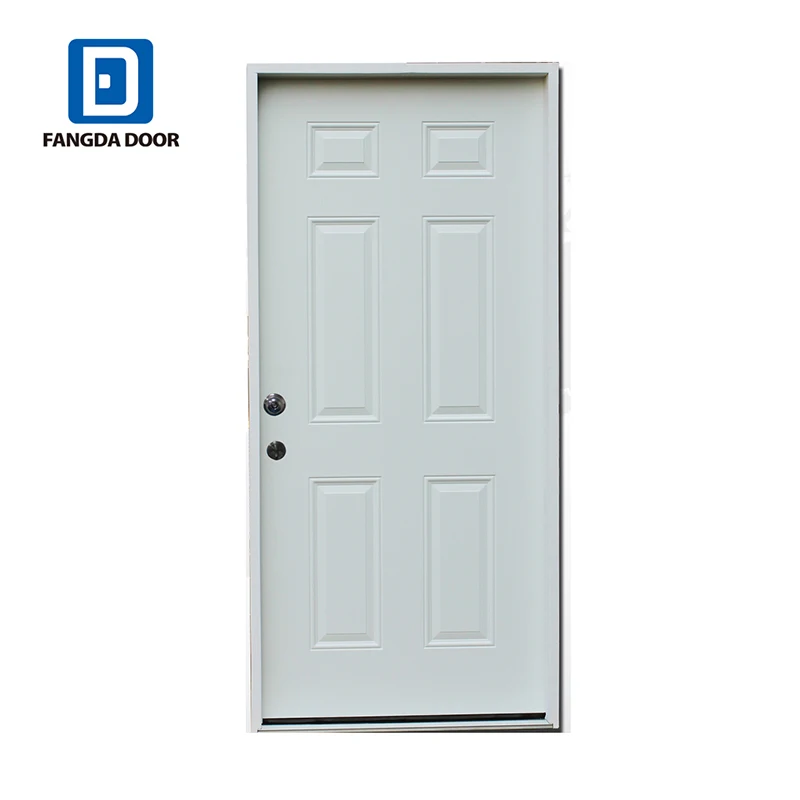 Fangda top quality steel wood door set with solid wood jamb