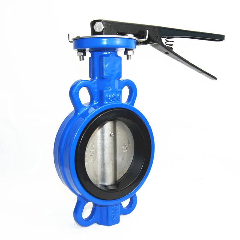 PN16 Cast Iron valve Body Wafer Type  manual wafer 6 inch butterfly valve With Pin