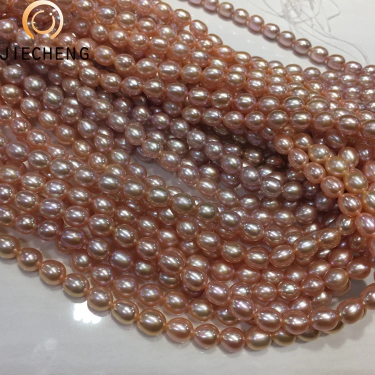 6-7mm AAAA wholesale natural designer rice shaped string of pearls price