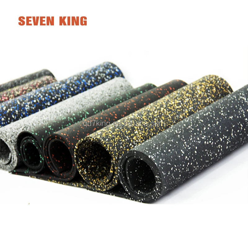 QingDao 7KING 15mm commercial gym vulcanized rubber tile pad floor mat sheet