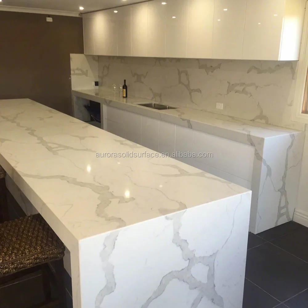 Calcatta Calacatta White Dolomite Quartz Slabs Quartz Stone Kitchen Countertops Professional Artificial Stone Quartz Slab