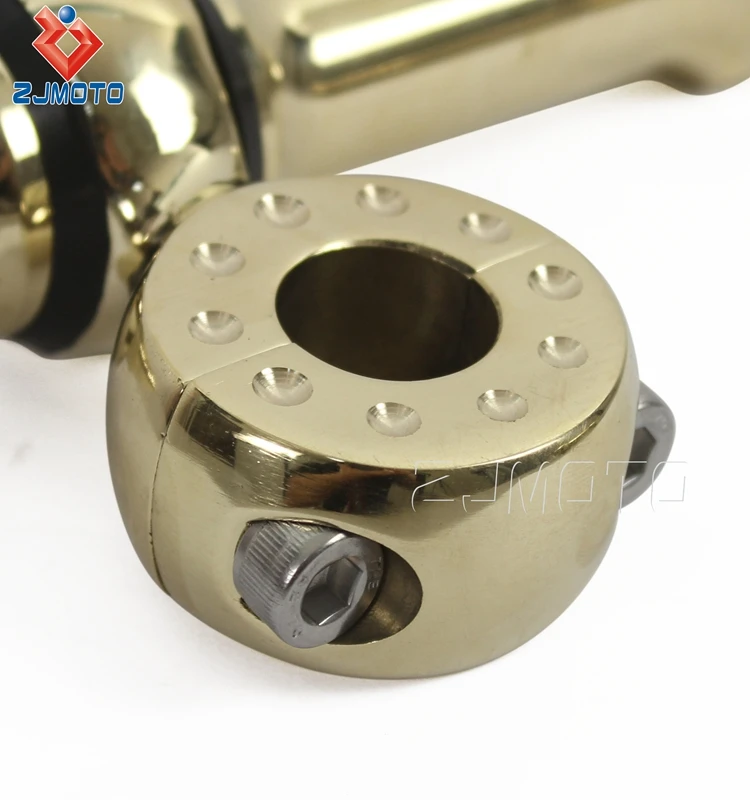 ZJMOTO Old School Фландрия стиль рыболовли ловильный 4 дюйма подъем офсетная печать собаке кость латунь Riser Набор для 7/8 'Диаметр руля