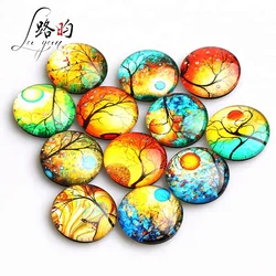 Luyun Grace Romantic Love Tree Of Life Pattern 35mm Round Lock All Custom Fridge Magnets