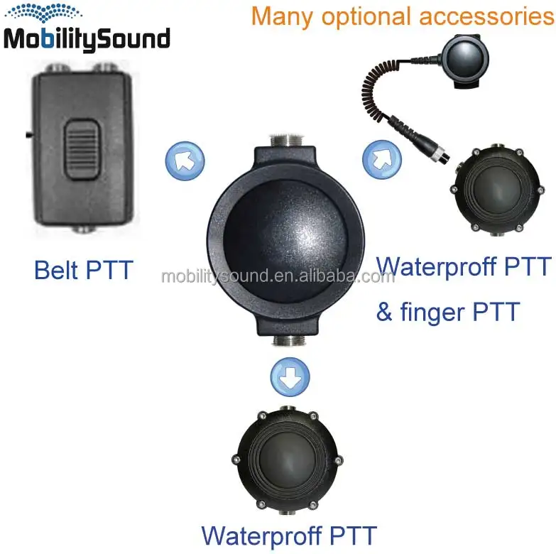 Two way radio walkie talkie police military heavy duty tactical throat vibration mic for Motorola Kenwood ICOM Hytera Vertex