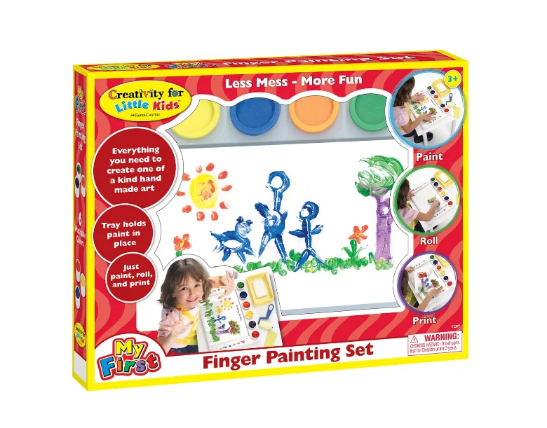 6 colors non-toxic washable finger painting gift set, DIY acrylic paint kit for kids