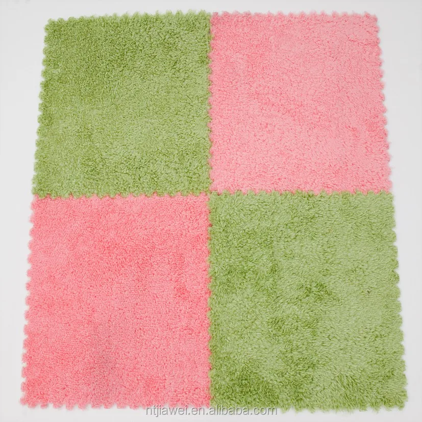 
Interlocking mat plush soft baby crawling carpet tile floor mat 