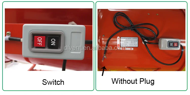 450mm 220V/50Hz Super speed axial fan portable ventilator