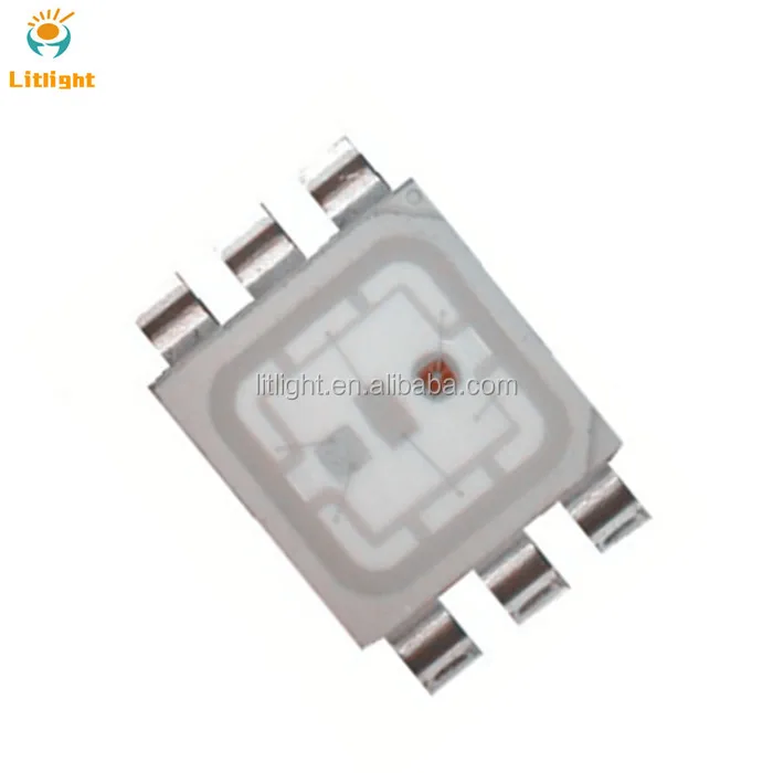 High Power Light Eimitting Diode Full Color PLCC-6 Red Green Blue 3in1 6 Pins 1.5W SMD 5074 RGB LED Chip Specifications