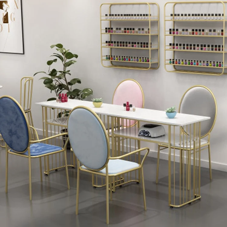 
Custom wrought iron nail table ins net red beauty shop single manicure dressing table double table and chair set <span style=