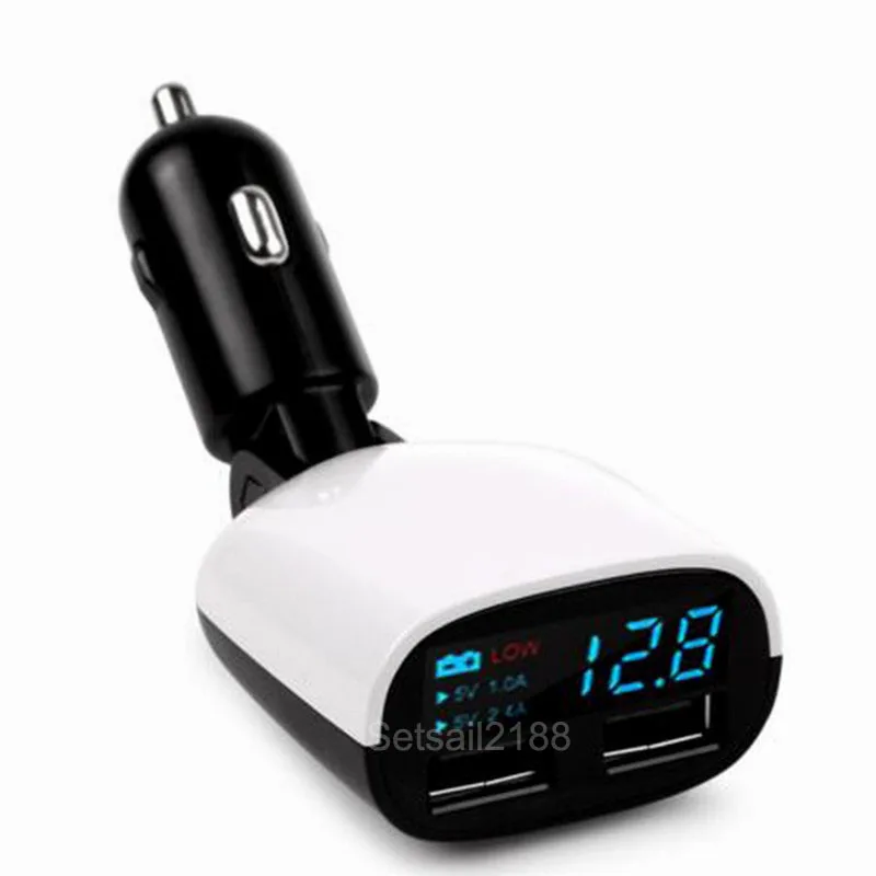 Dual USB QC 3.0 LED Car Motorcycle Charger Socket Power Adapter 5V 3.4A 2.4A usb car charger voltmeter 12V for phone tablet