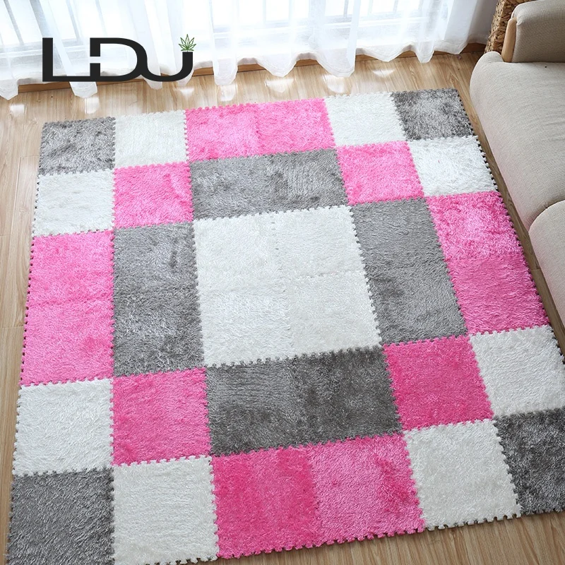 Plush Carpet Area Rug Baby Mat Playmat for Children Play and Rest in Home