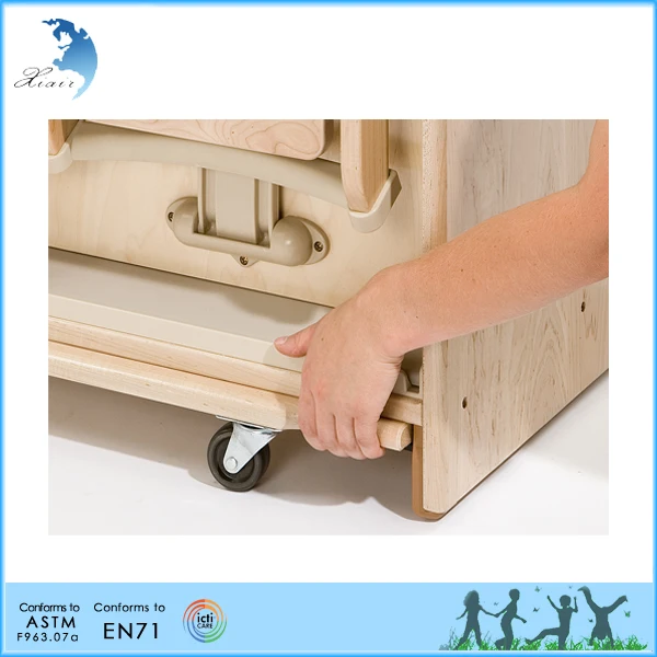 
Montessori material adult baby furniture wooden folding baby changing table with bath 