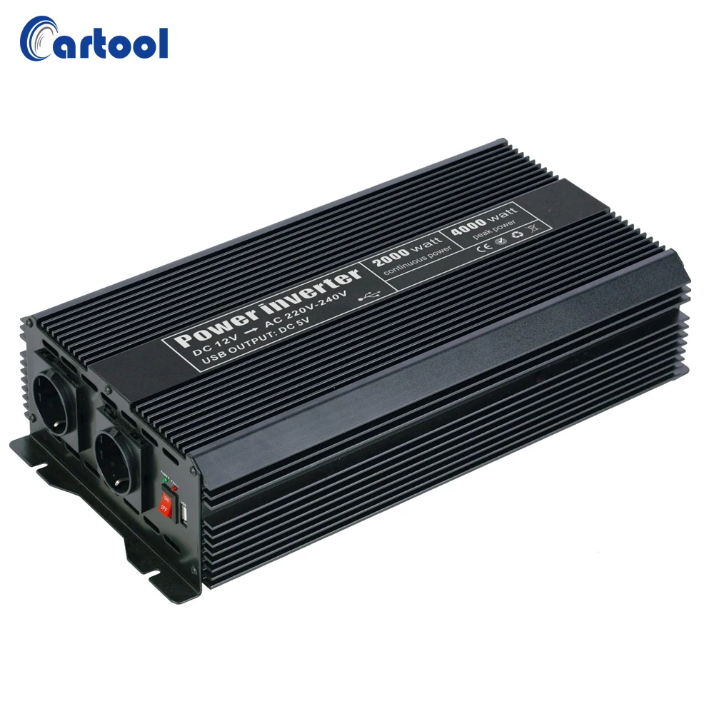 TUV одобрил 4000 Вт пик модифицированный синус инвертор волны DC 12 В к AC 220 В преобразователь USB автомобиля