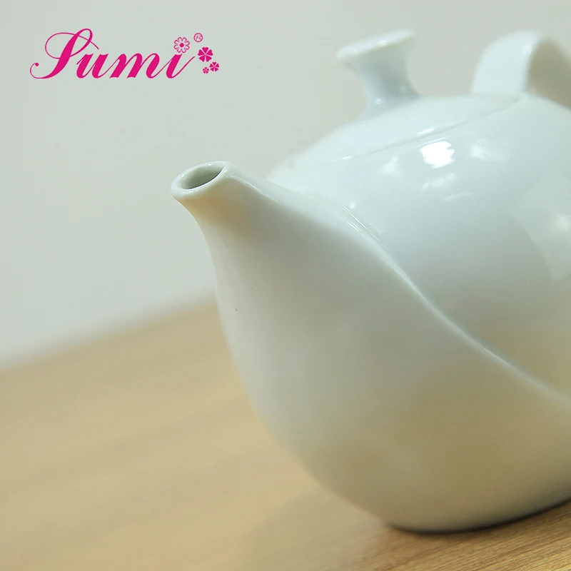 MOQ 200 China supply wholesale hotel restaurant white teapot bulk cheap ceramic teapot