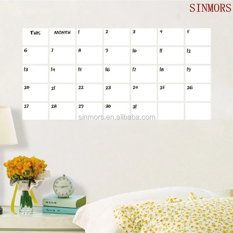 BSCI Dry Erase Write Message Board Fridge Magnet Calendar Magnetic