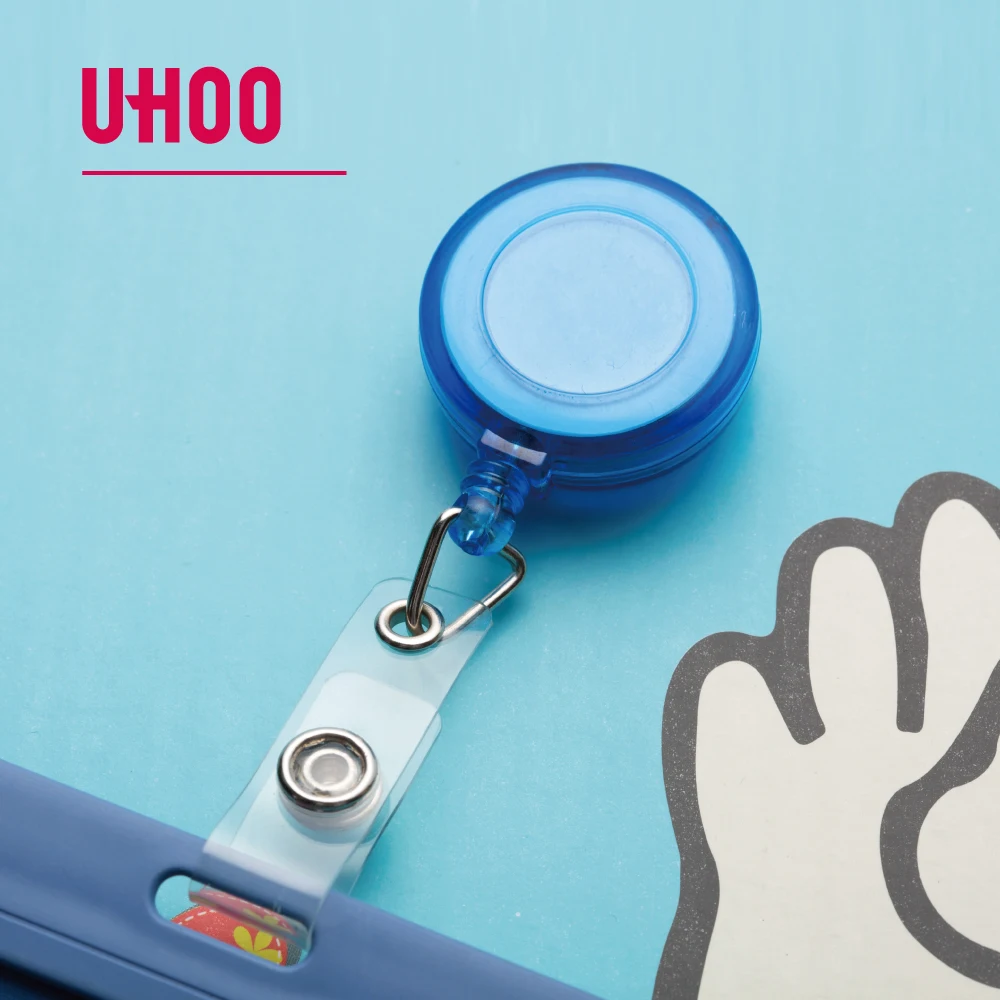 
Welcome OEM for medical and office retractable transparent plastic badge reel 