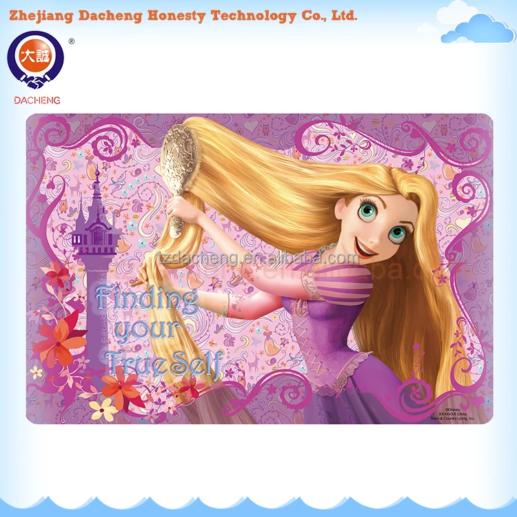 Cartoon Print Food Safe 3D Lenticular Table Mats Kids Table Mat Plastic Dining Table Mats