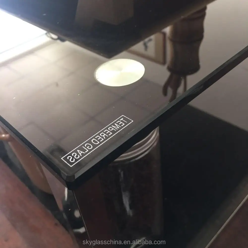 
Wholesale cheap price 6mm 8mm 10mm black tinted tempered glass for table top 