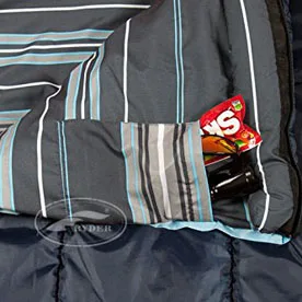 Personalized Twin Two Person Hooded Rectangular Outdoor Sleeping Bag with Plaid Flannel Lining Splicing to Be Double Solution