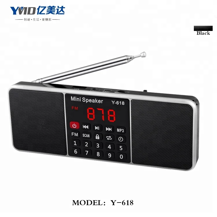 Shenzhen OEM цена портативный мини цифровой радиоприемник FM-радио с двухканальным HIFI-динамиком
