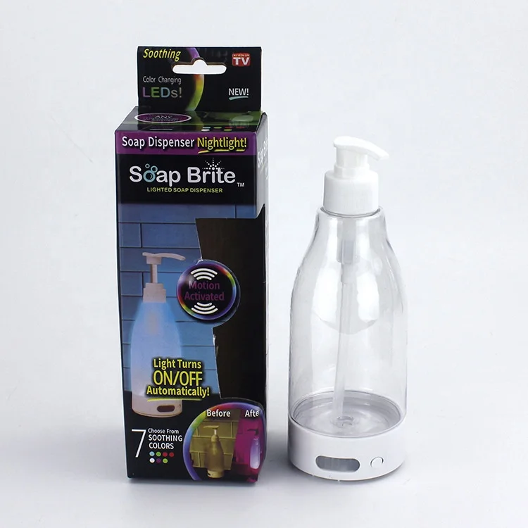 As Seen On TV Bathroom Accessories Hand Liquid Soap Dispenser Automatic Lighted Soap Dispenser Sensor Soap Dispenser Bottle