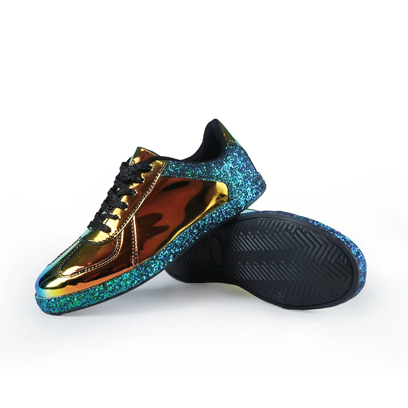 
New Laser Colorful Ladies Casual Shoes Fashion Walking Leather Shoes Women Gowisdom CN;FUJ 1811 Mesh TPR Pu 