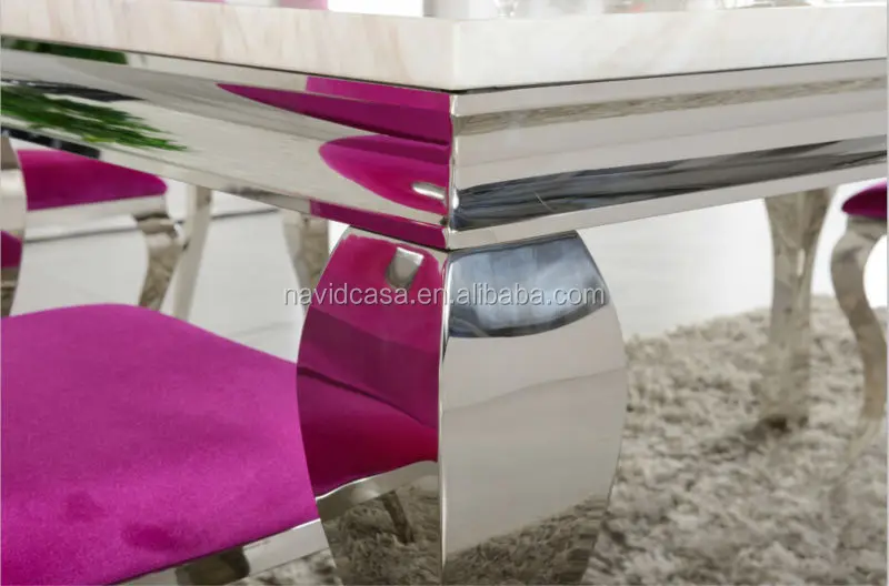 
A8028 Wholesale white marble 8 seater dining table and chair 