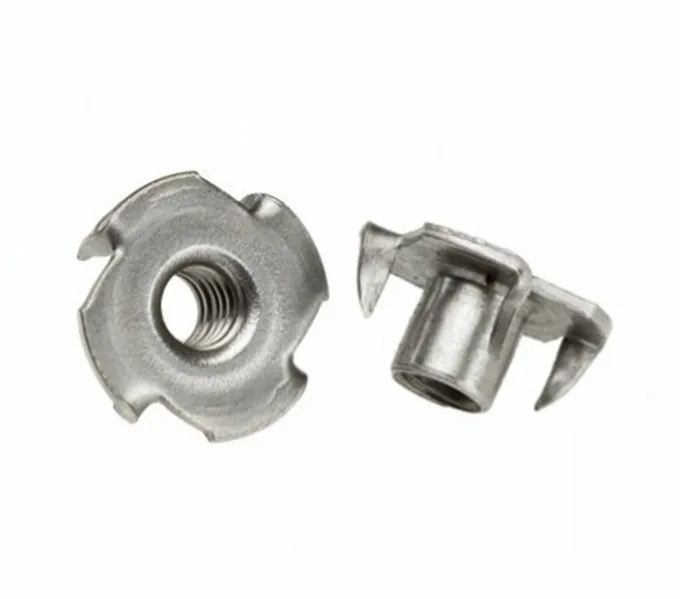 Stainless steel small size M2 M3 M4 M5 M6  three prongs insert tee nut for furniture