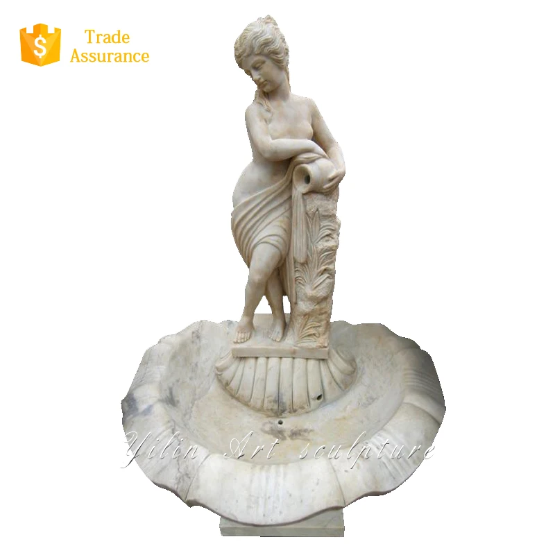 Carved Marble Stone Wall Water Fountain For Sale